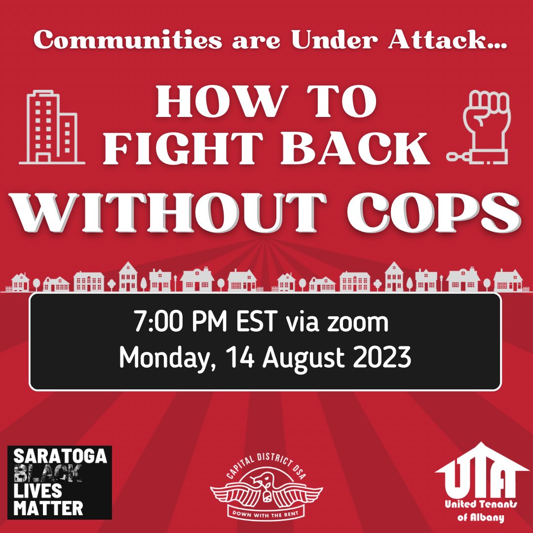 CapDistrictDSA's tweet photo. Join us to learn the basics of tenant and community organizing so you protect yourself and your neighbors from illegal evictions without police. 

REGISTER HERE: https://t.co/LkFmCONaCg https://t.co/7mmAsyMcow
