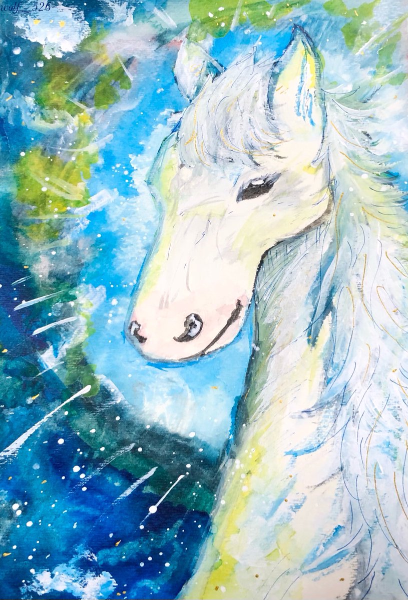 白馬
#馬 #ウマ #horse #アナログイラスト #水彩画 #ヴォルフのアート