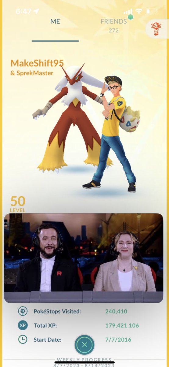 makeshift95's tweet photo. I’m here in spirit watching #PokémonGO battles at the #PokemonGOWorlds2023 🥊 🏟️ 🥇
#GBL #DadsThatPvP #TwitchStreamer #MakeShift95 https://t.co/bJUO5Zfup1