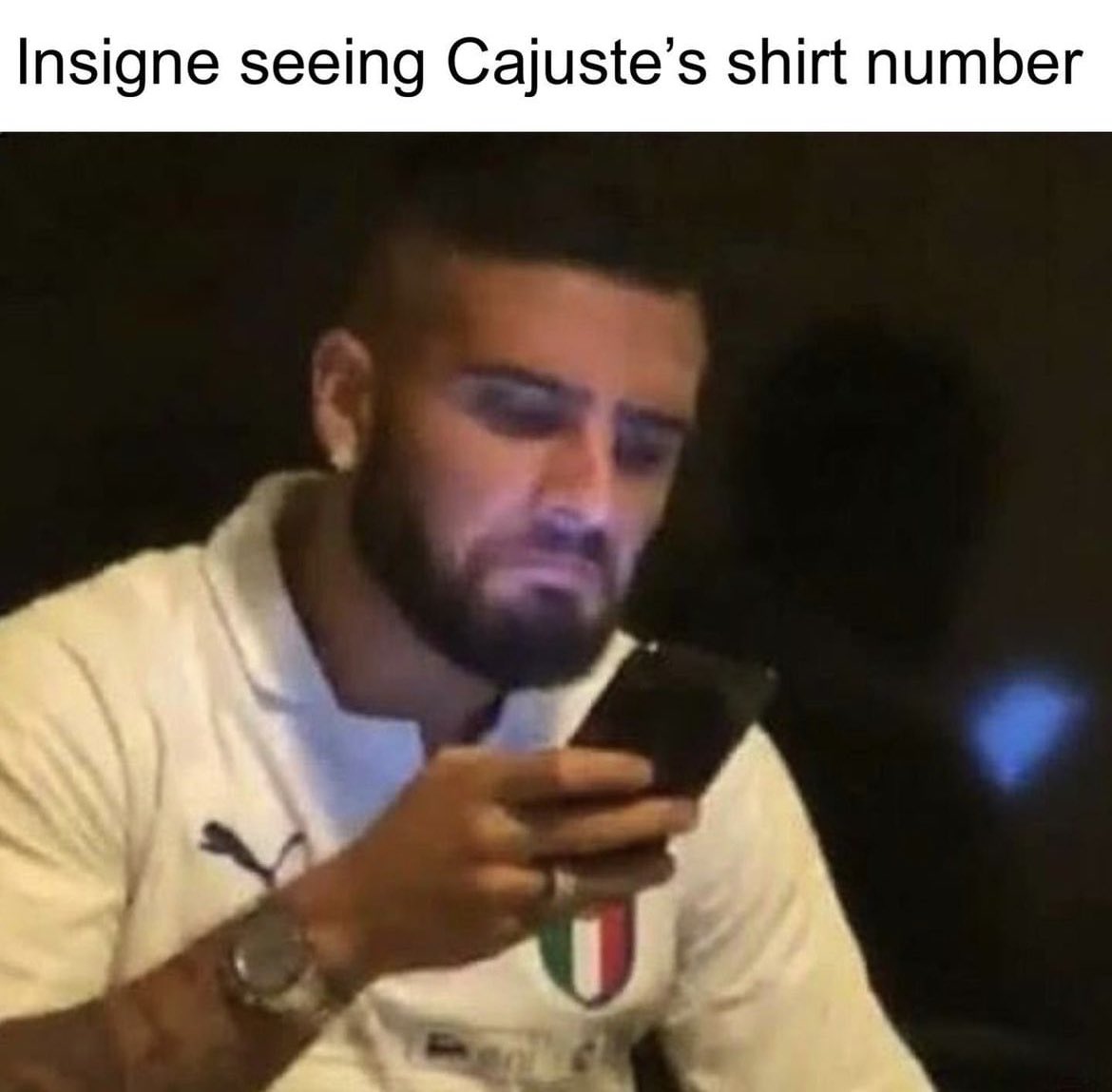 SSCNapoliBelgio's tweet photo. 😂😂

#ForzaNapoliSempre #Insigne #Cajuste https://t.co/OHPvnW15pv