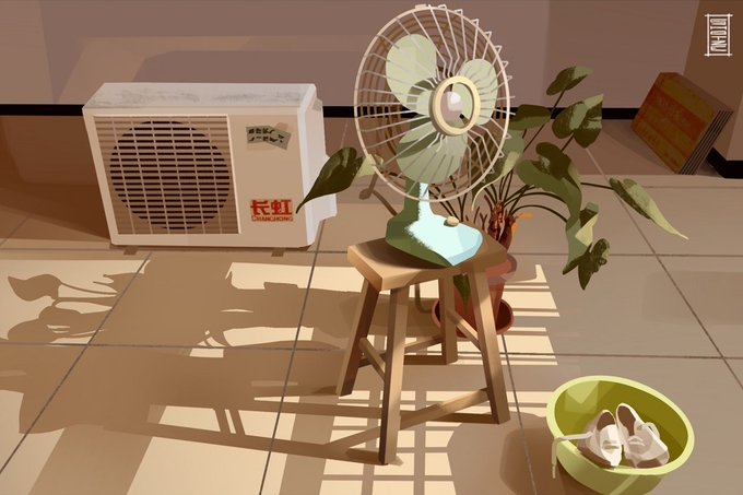 「electric fan indoors」 illustration images(Latest)