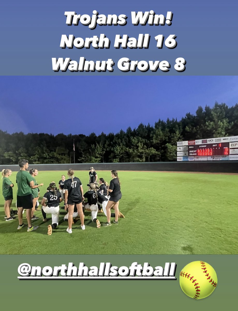 NTH_Athletics's tweet photo. Trojans Win!

16-8 over Walnut Grove 🥎 https://t.co/dBvLSK43aw
