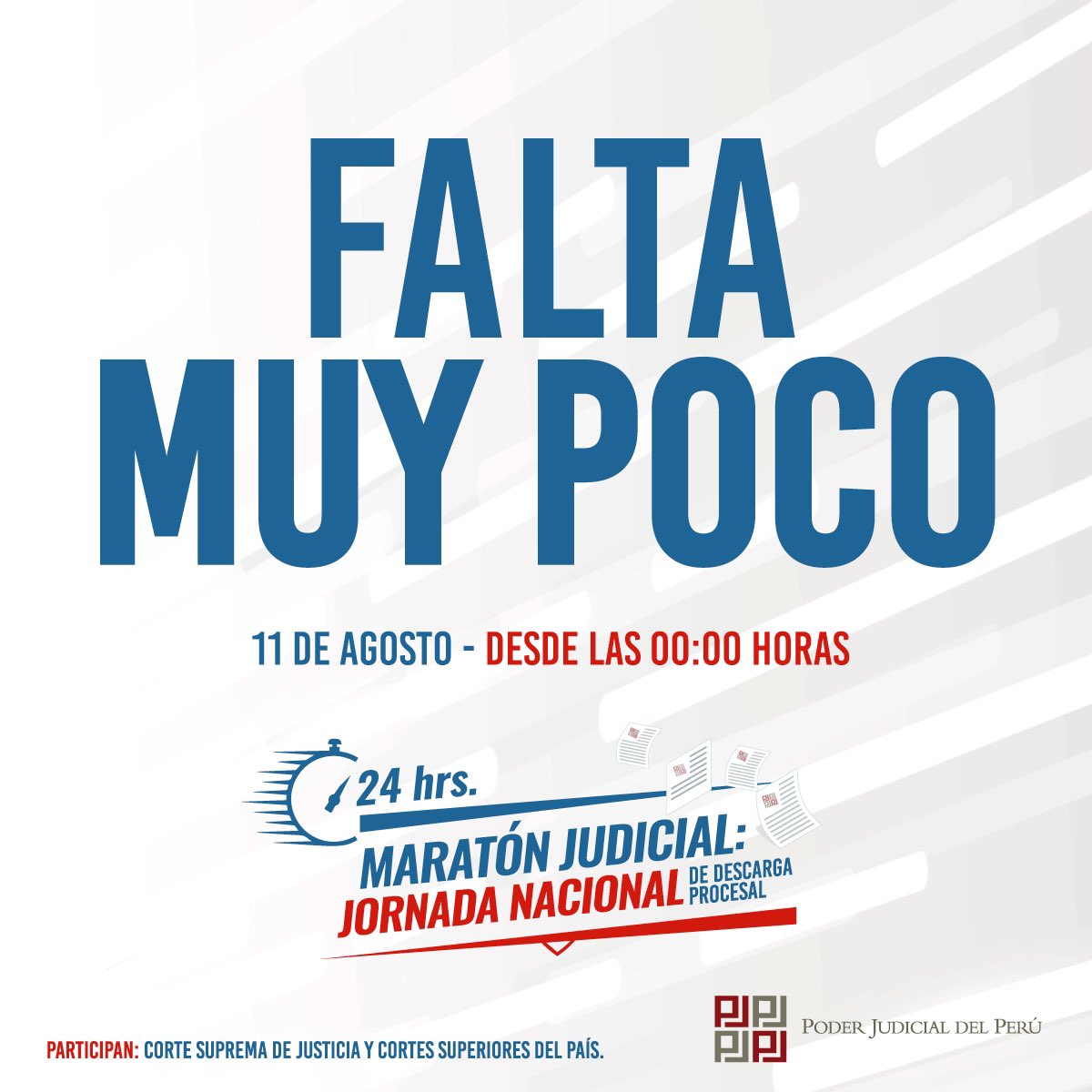 Poder_Judicial_'s tweet photo. Estamos a pocas horas de iniciar con la #MaratónJudicial2023. Jueces, juezas y personal jurisdiccional a nivel nacional trabajarán durante 24 horas de manera ininterrumpida para resolver expedientes y disminuir la carga procesal. 🕗🇵🇪 https://t.co/IFxZqMiQpL