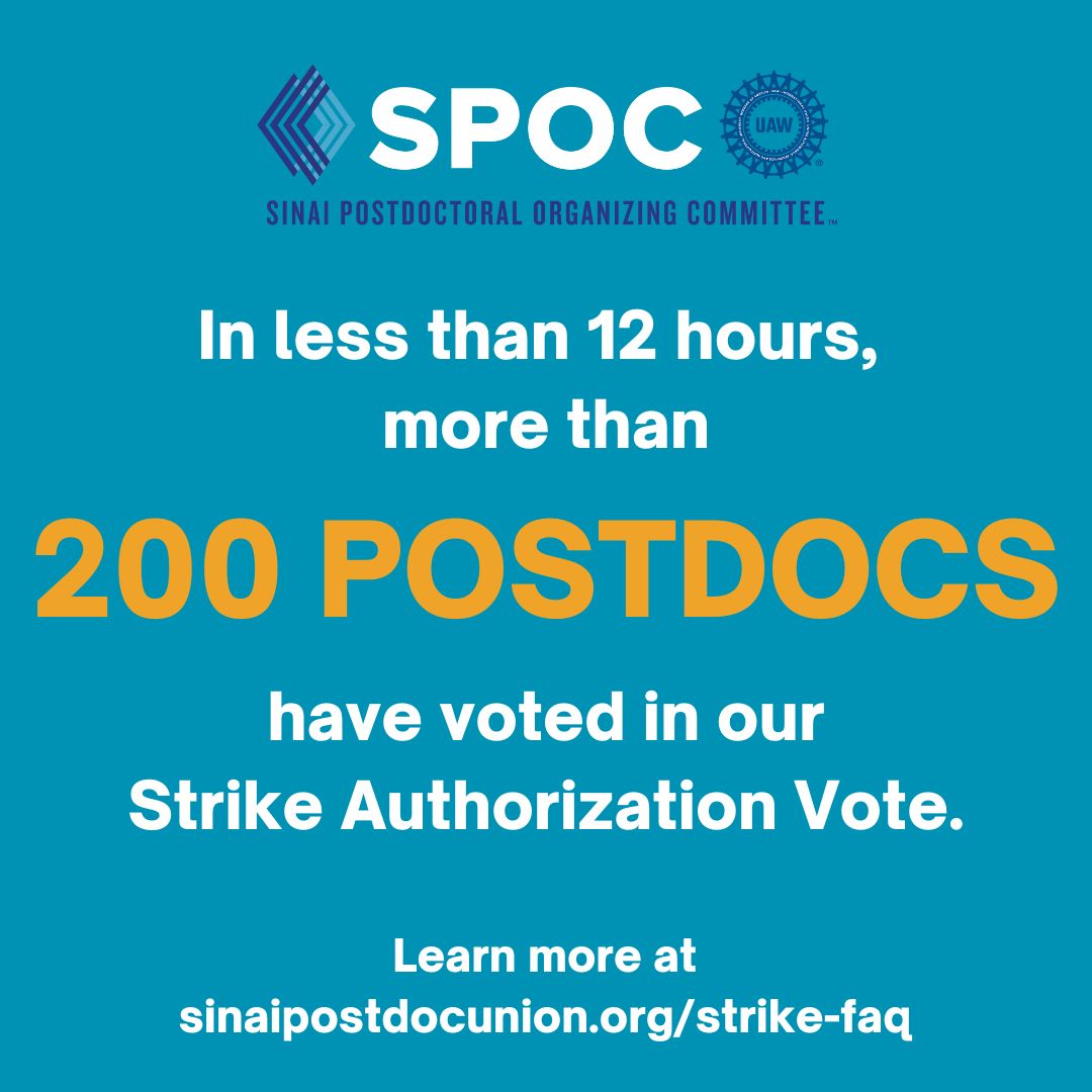 Sinai Postdoctoral Organizing Committee-UAW tweet media