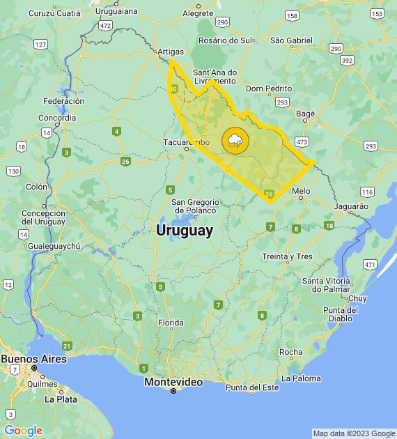 Alerta amarilla por Tormentas fuertes
Se actualizará a las 00:00 o ante cambios significativos

Más info: inumet.gub.uy