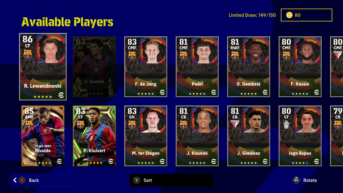 Thanks <a href="/Konami/">Konami</a> <a href="/play_eFootball/">eFootball</a> !!! My third free spin epic (Davids and Iniesta before Saviola) I just need to save more coins for when Dinho comes back!! #eFootball #eFootball2023 #eFootball2024