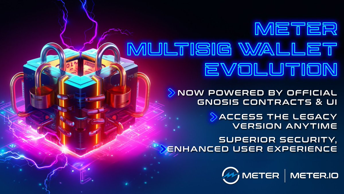 Definews_Info's tweet photo. 💥 @Meter_IO Multisig Wallet has been upgraded to the official contracts &amp; UI from Gnosis @safe

💥 Safe Wallet is the  most trusted decentralized custody protocol and collective asset management platform

🔽 VISIT
https://t.co/YzclzkxgOb
#Definews $MTRG $SAFE https://t.co/8r8VAbLvdb