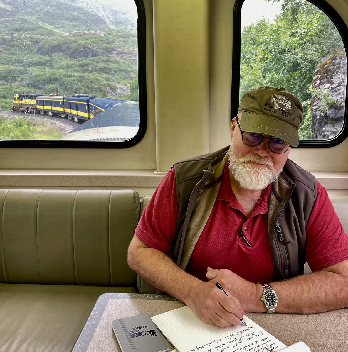 Took the Alaska Railroad Glacier Discovery Train to Grandview—one of the settings in Breakneck. There are worse places to write #alaskarailroad #arlisscutter
