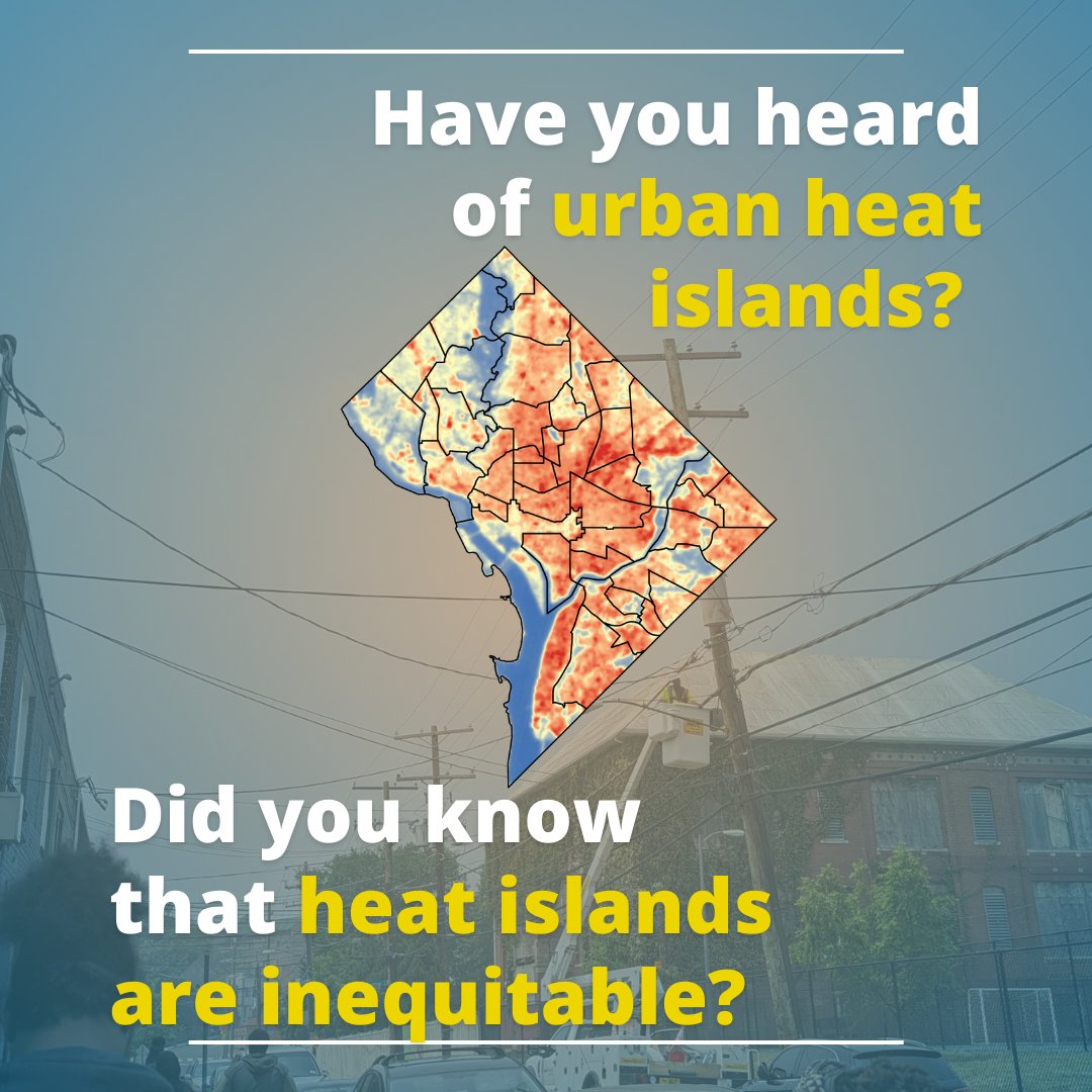 Have you heard of urban heat islands? DYK that #UrbanHeatIslands are inequitable & are all over? A lack of green space, concentrated in low-income, Black & Brown urban communities, causes neighborhood temperatures to rise 8° or more above surrounding areas #EnvironmentalRacism