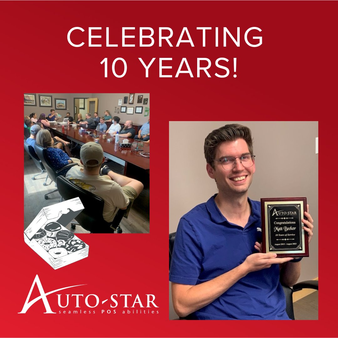 Thank you for 10 great years of outstanding work Mathew Becker! Here's looking to 10 more! #WorkAnniversary #anniversary #congratulations #ThankYou #employeeappreciation #Donuts