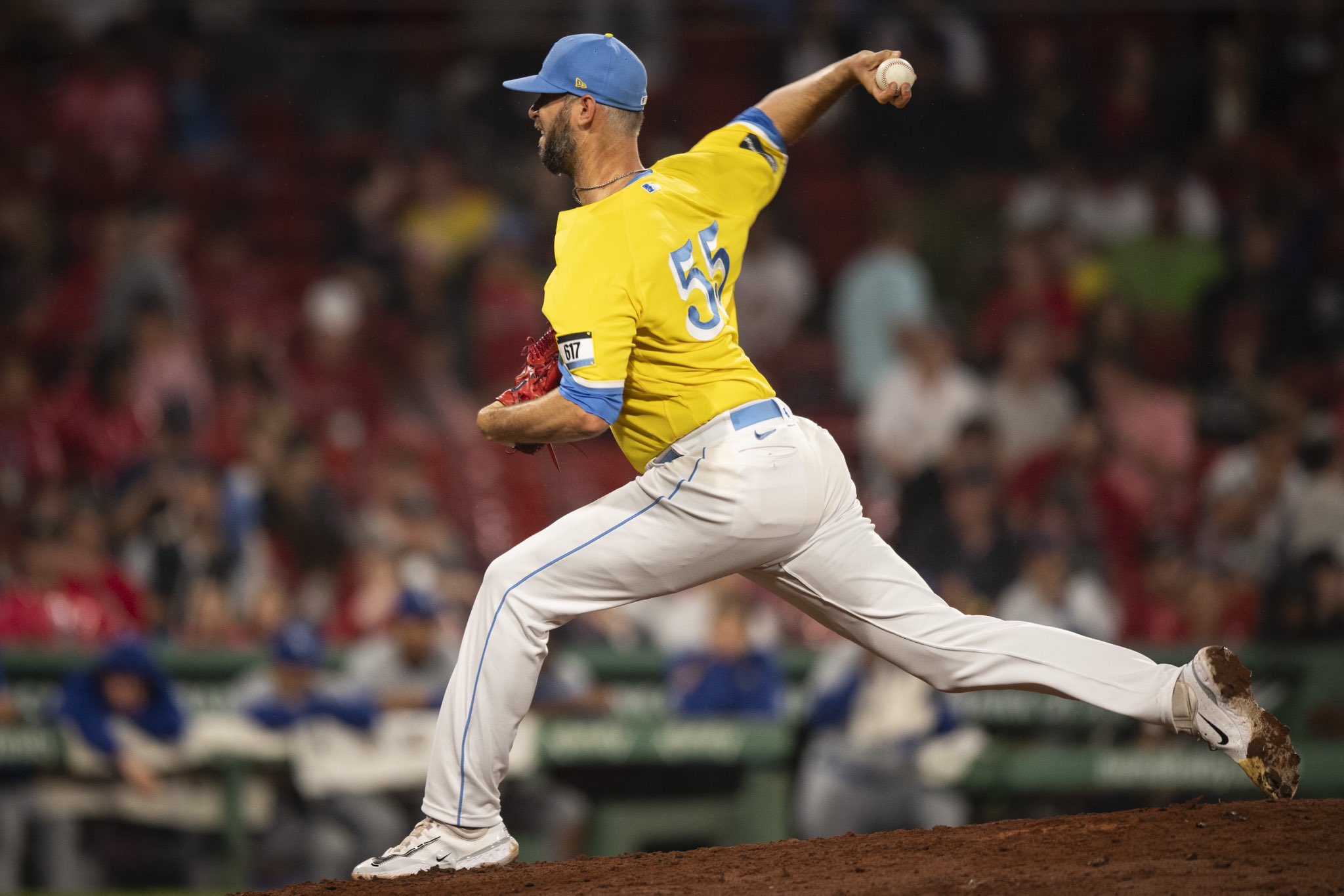 boston red sox blue and yellow jersey