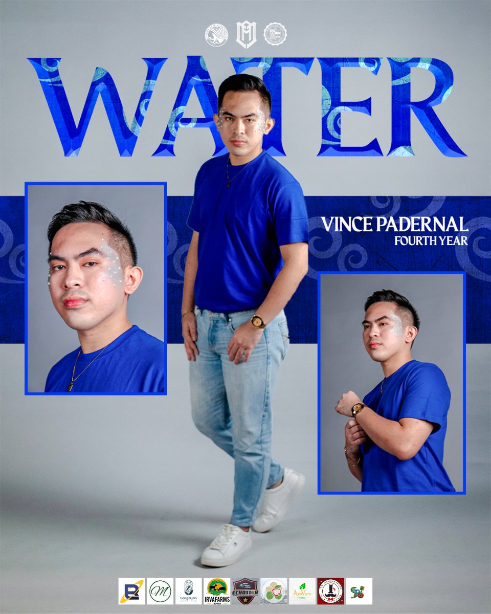 𝕱𝖊𝖆𝖘𝖙 𝖞𝖔𝖚𝖗 𝖊𝖞𝖊𝖘, 𝕲𝖗𝖎𝖋𝖋𝖎𝖓𝖘! 🦅

Take a look at the official candidates who are about to spread their wings and conquer the stage in this year's Accountancy Cluster Orientation.

Presenting from the Water Tribe 🌊, Vince Padernal!