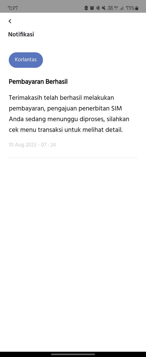 ItsMeAnggra's tweet photo. @korlantasid saya sdh selesai perpanjangan sim...terakhir status diproses....skrg aplikasi maintenance kapan proses simnya selesai...?? https://t.co/uGPtKBMlDo