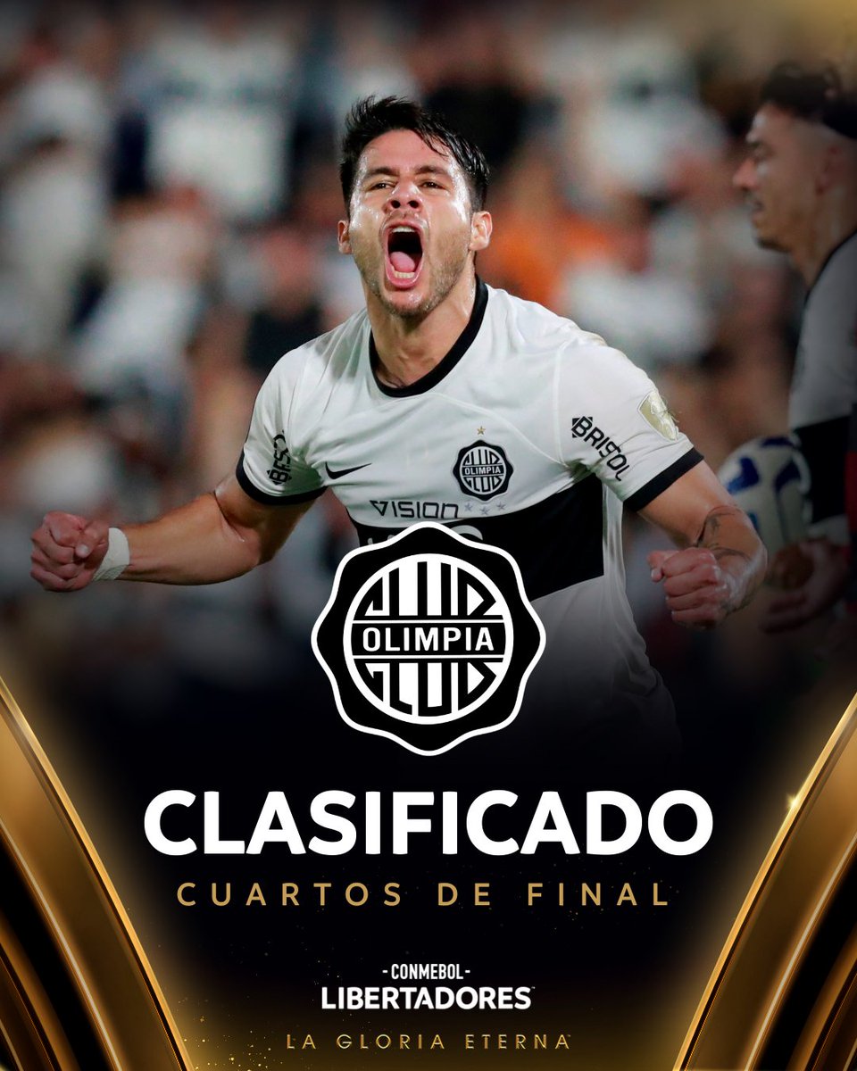 CONMEBOL Libertadores (@libertadores) on Twitter photo 😍🔥🇵🇾 ¡CLASIFICADO! <a href="/elClubOlimpia/">Club Olimpia</a> eliminó al vigente campeón de la CONMEBOL #Libertadores y se metió entre los 8⃣ mejores.
#GloriaEterna 😍🔥🇵🇾 ¡CLASIFICADO! <a href="/elClubOlimpia/">Club Olimpia</a> eliminó al vigente campeón de la CONMEBOL #Libertadores y se metió entre los 8⃣ mejores.
#GloriaEterna