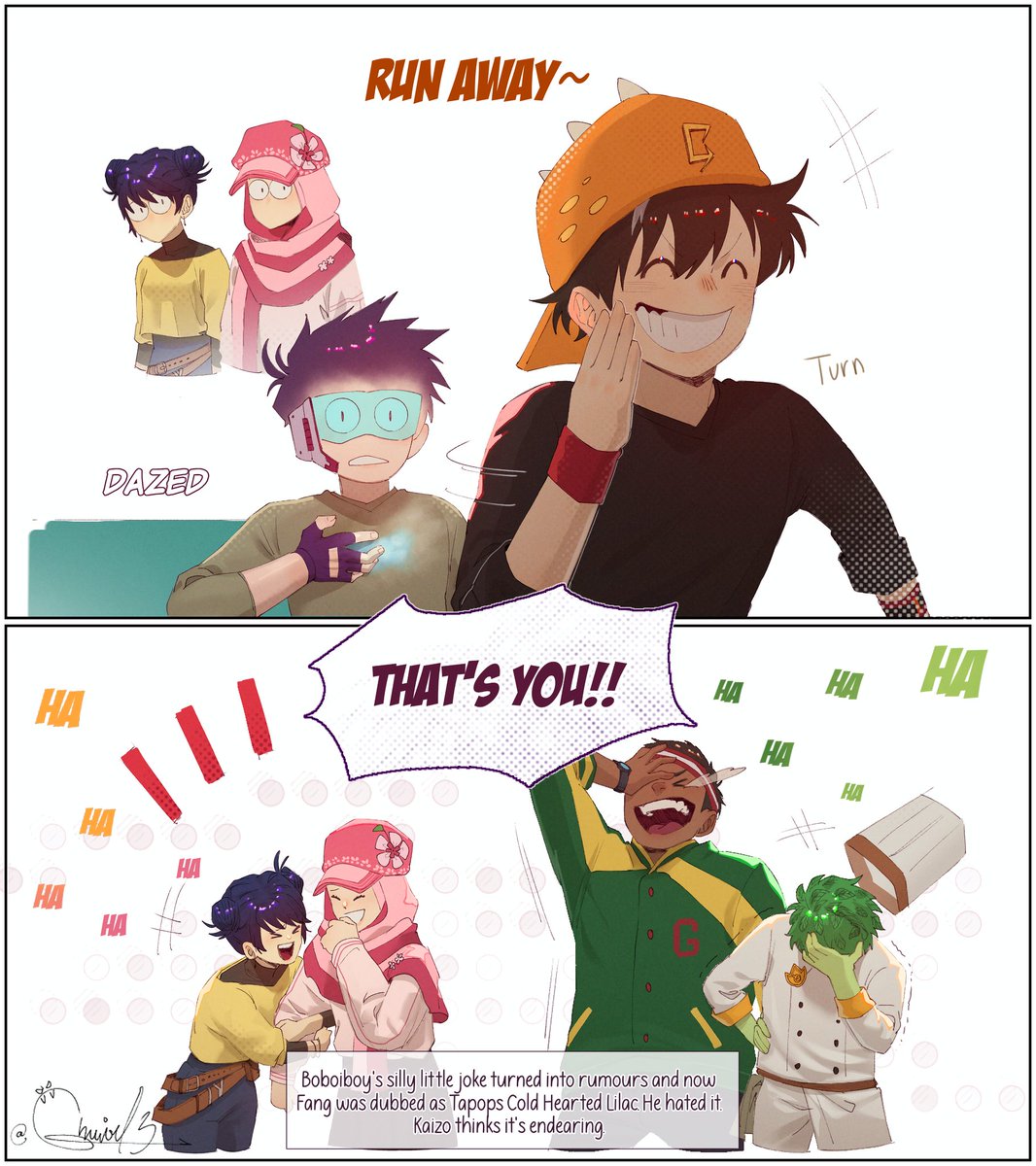 Metaphorically and Literally.
#BoBoiBoy #Fang #Kokotaim #Gopal #Ying #Yaya #Qually