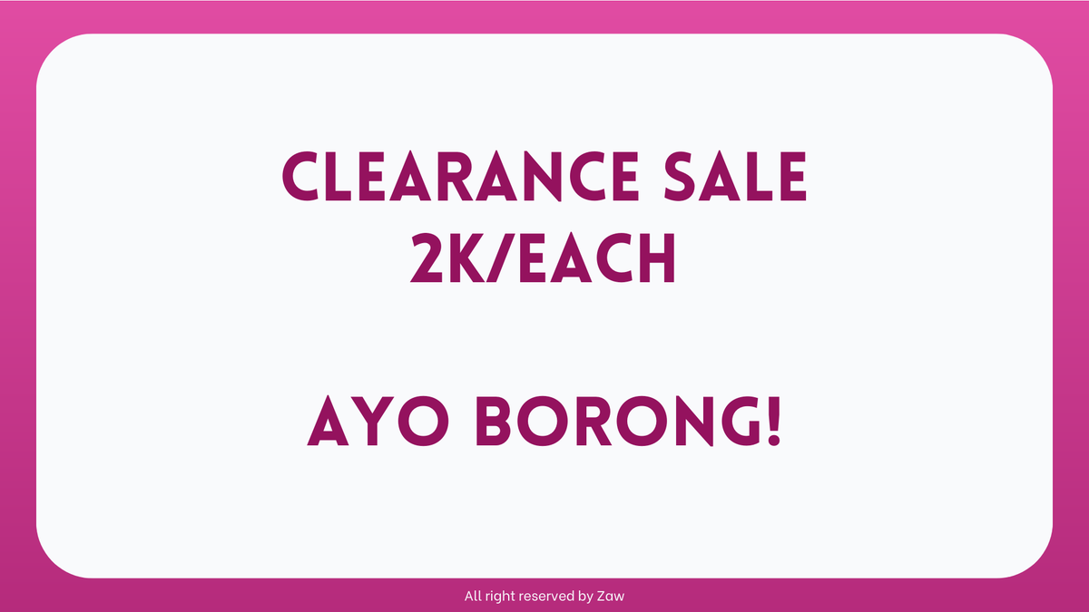 Haloo, help rt?

Edisi 17-an aku mau flash sale lagi layout di bawah seharga 2K per each ya! ( #zonauang )