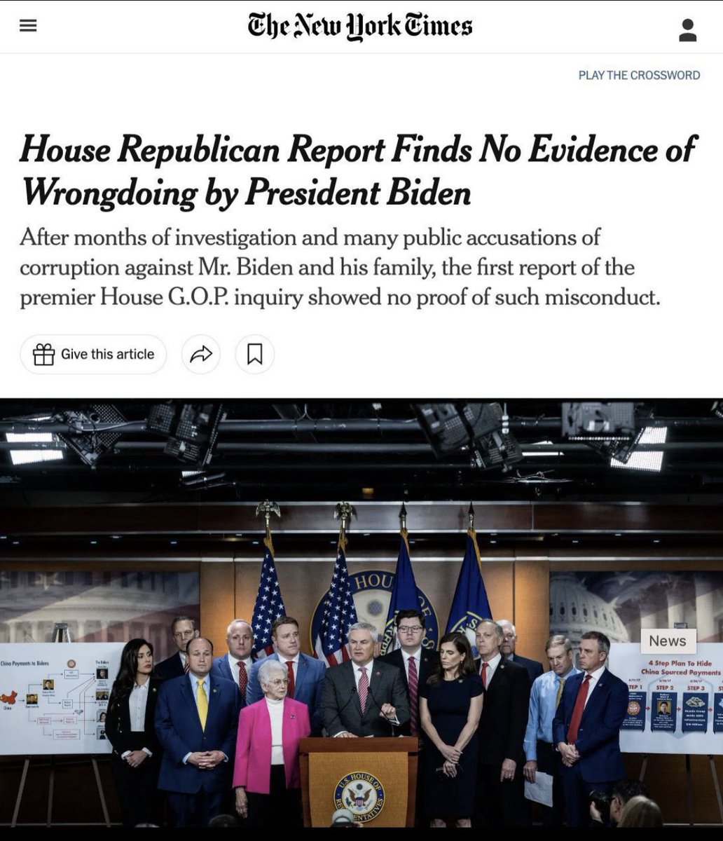 AmoneyResists's tweet photo. I’m old enough to remember when House Republicans admitted that after 4 months of investigation, they had uncovered absolutely NO EVIDENCE of wrongdoing by President Biden whatsoever. It was May 10th. It would appear that since then they’ve just been pretending they found stuff. https://t.co/qGWBlYXWrW