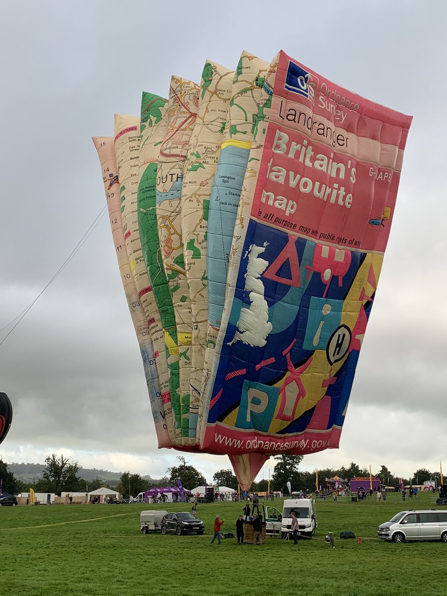 They don’t often inflate this balloon as nobody can work out how to fold it up when they have finished with it! <a href="/bristolballoon/">Bristol International Balloon Fiesta</a> #Bristol  <a href="/OrdnanceSurvey/">Ordnance Survey</a>