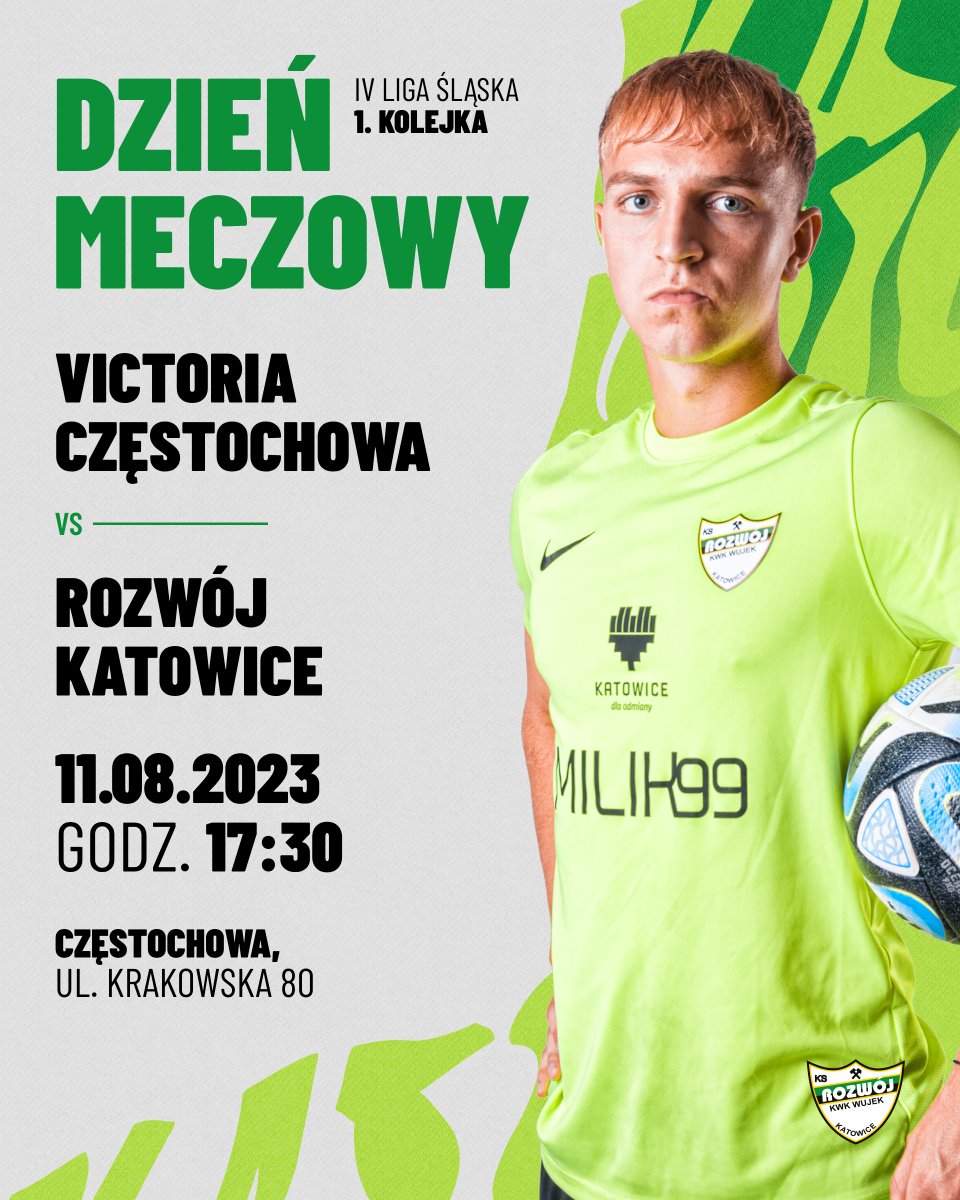 Dziś zaczynamy kolejny sezon IV ligi śląskiej! Kadra Rozwoju nadal złożona w 100 procentach z wychowanków, o średniej wieku niewiele ponad 19 lat, z jednym tylko kapitanem Bartoszem Golikiem urodzonym w latach 90... Ale tanio skóry nie sprzedamy 😉