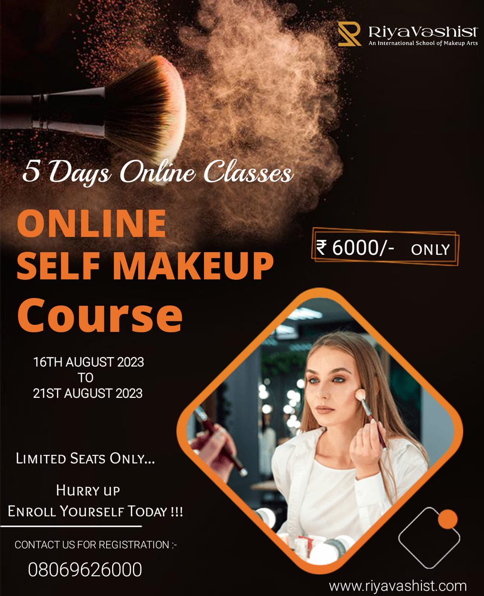 rheaavashist's tweet image. Self Makeup Online Course 
16th August to 21st August 2023

Hurry limited seats

Contact Tollfree 08069626000

#makeupcpurse #rvmua #riyavashist #makeupacademy #freecourse #onlinemakeupclass #makeuptips