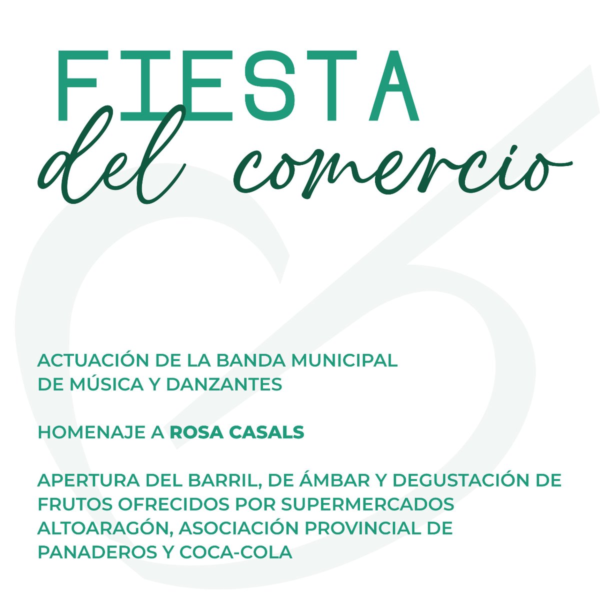 comerciohuesca's tweet photo. Llegó… el gran día del #comerciodehuesca
Fiesta del Comercio 💚 @comerciohu
📅 Viernes 11 de agosto a las 9:30 h
📍 Plaza Luis López Allué

¡Ven a disfrutar con el #comerciodehuesca de nuestras #fiestasdesanlorenzo! 💚

#Huesca #SanLorenzo #FiestasdeSanLorenzo #FiestadelComercio https://t.co/FN91UgYHGN