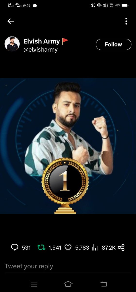 AsprRaj's tweet photo. Elvish bhai winner 🏆 bigg Boss ott s2 voting trend 
Elvish Yadav _: 3. 9 M vote 
Abishek Malhan -: 3.6 
Manisha rani -: 1.2M vote 

Trophy to systemmm. Hi jitega 

#winner #biggboss #jiocinenema #ElvishIsTheBoss https://t.co/GUXVLySYPf