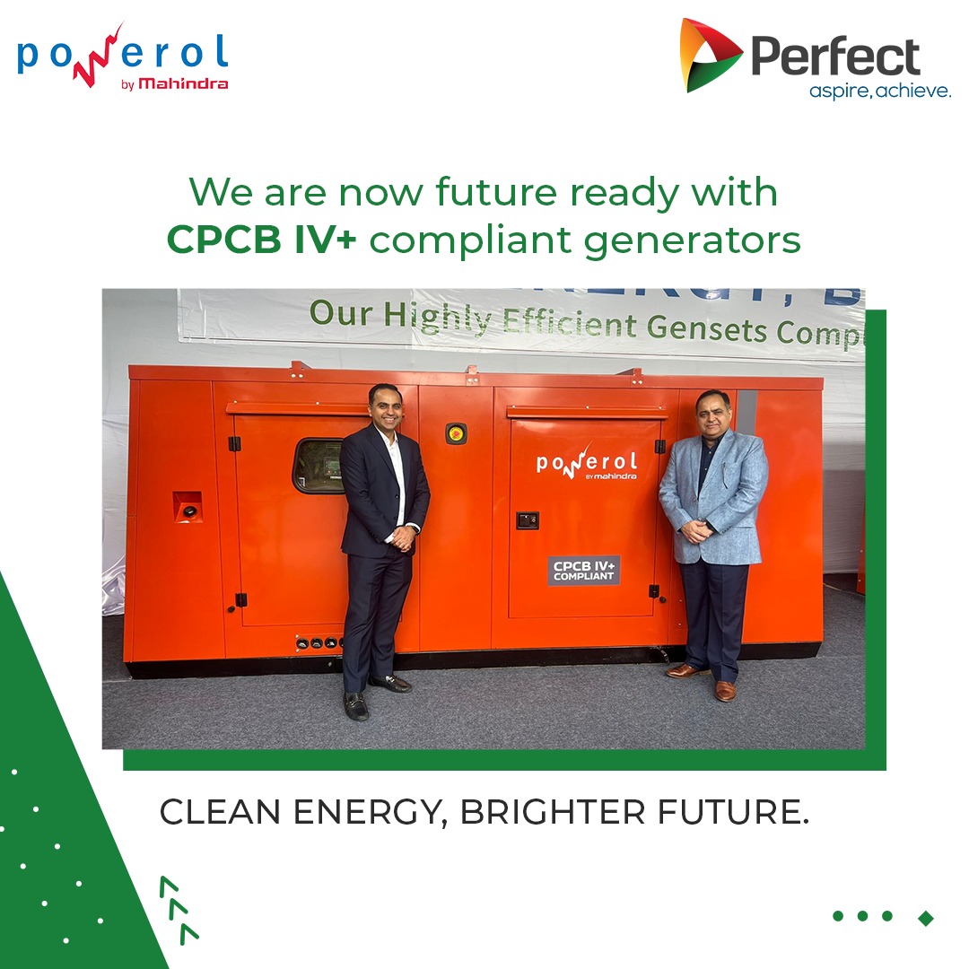 perfectgroup2's tweet photo. Team Perfect is happy to share that we are now future ready with СРСВ IV+ compliant generators.
CLEAN ENERGY, BRIGHTER FUTURE.
.
.
.
#perfectgenerators #perfectgroup #mahindrapowerol #cpcb4 #cpcb4compliant https://t.co/8XNJ2oqwrm