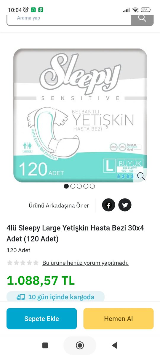 Nera4406's tweet photo. @aydinagaoglu @epttavm @tukonfed @etuketici @ticaret @tumisgenelbask @epttavm  den yıllardır Sleepy hata bezi alıyorum. Aylık düzenli alınan bir ürüne 2. defa sipariş verdiğinizde fiyat katlanıyor. @sleepycaretr i aradığımda PTTavm nin yaptığını söylediler. Hastamız var ve sürekli sipariş vermek zorundayız. https://t.co/I0uIKczBjw