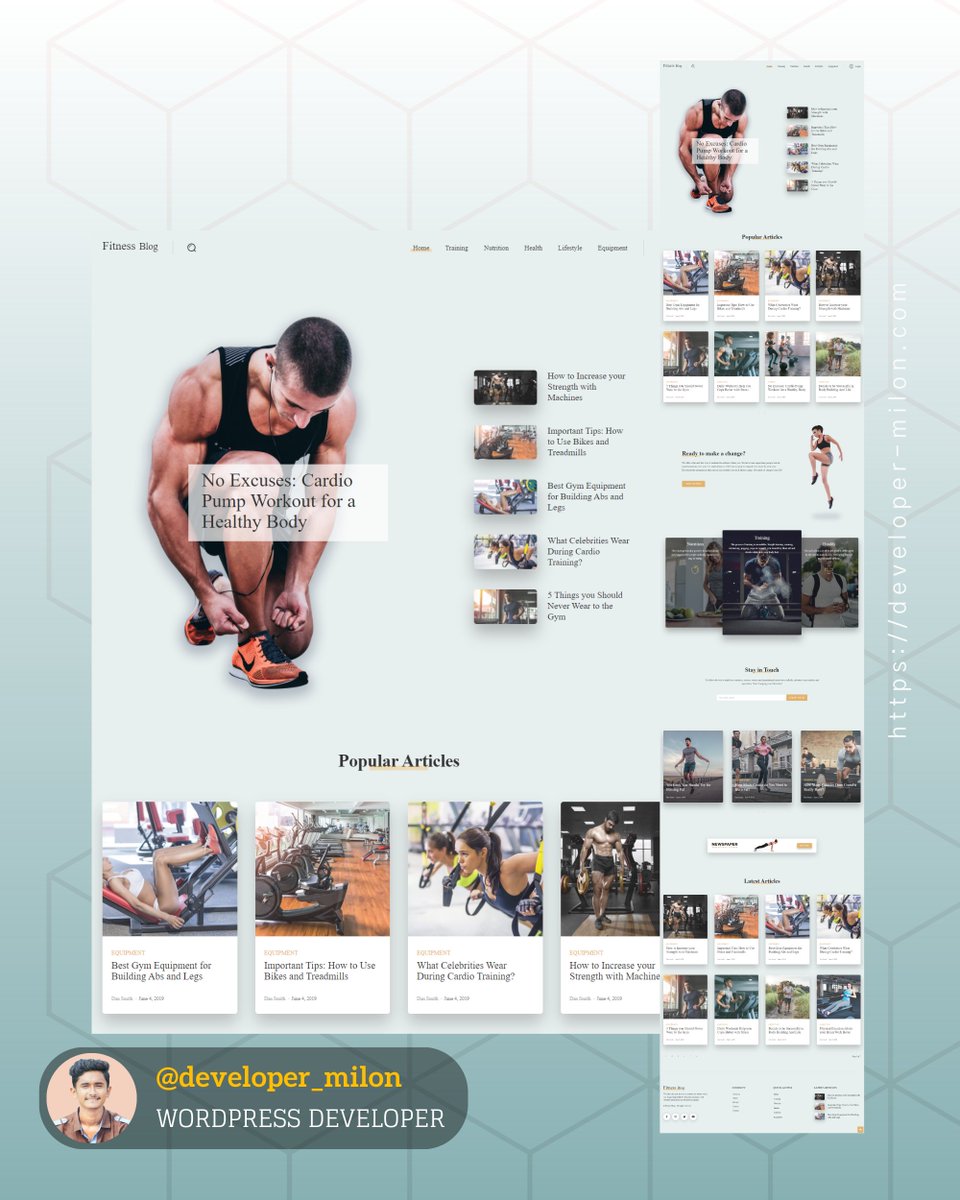 developer_milon's tweet photo. I have completed Figma To Fitness blog Website
✶ Hire me: https://t.co/PkGLcUf30N
✶ About me: https://t.co/yVzOyAHOZg
#FigmaToWordpress #Wordpress #convertwebsite #wordpresswebsite #elementorwebsite #wordpressdeveloper #dev_milon #developermilon #fitnessmodel #fitnessblog https://t.co/kQJ6TLLonO