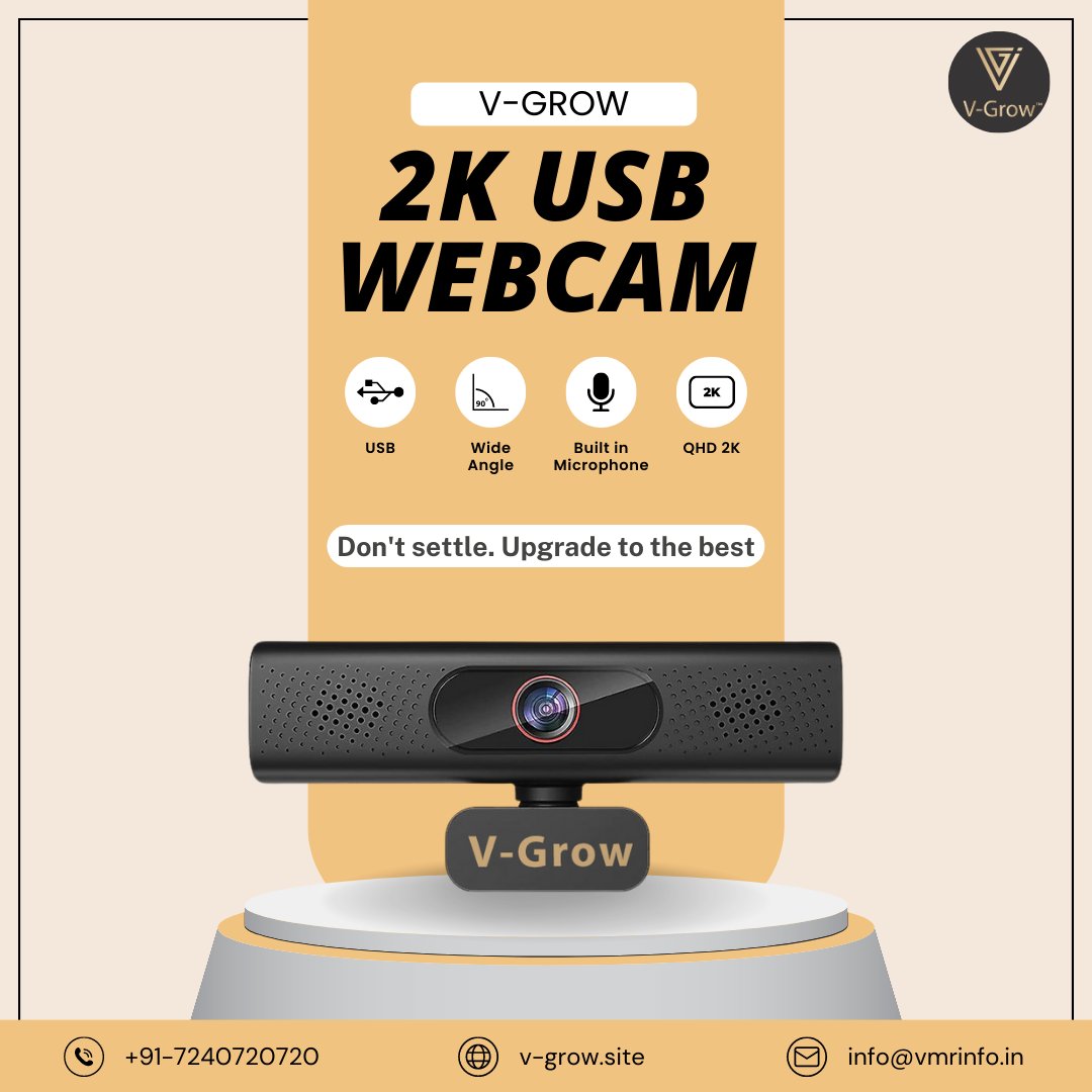 V_Grow_'s tweet image. Create a new vision in the world of virtual communication! 📸Introducing V-Grow's 2K USB webcam – where impeccable QHD 2K quality meets seamless wide-angle brilliance.✨
.
.
.
.
.
.
#vgrow #studiosetup #studioequipment #virtuallearning #videocall #onlineclassroom #onlineclasses