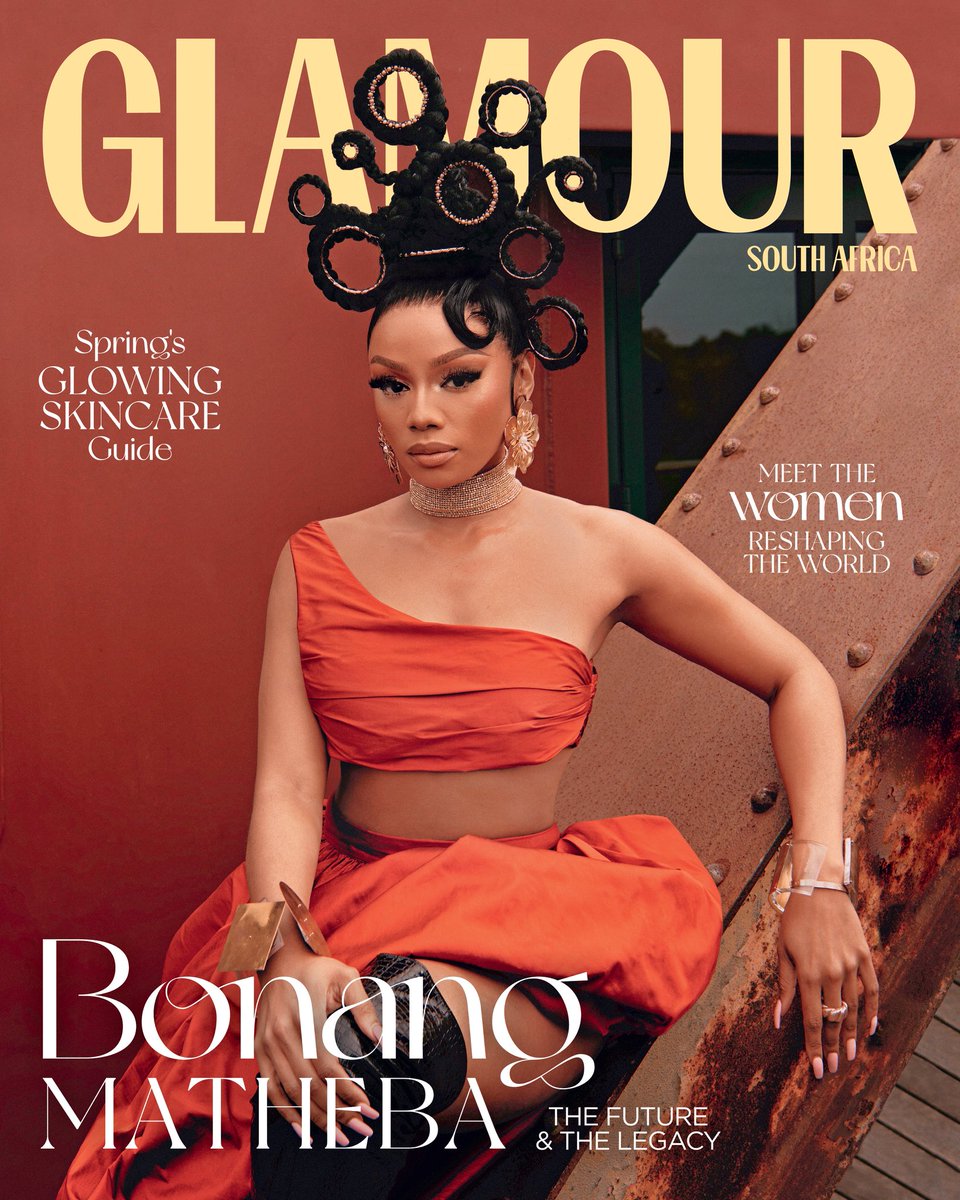 ……Introducing, Glamour, South Africa- Aug/Sept 2023. Proudly presented by The @houseofbng. On sale TODAY!!👸🏾🥰 #GlamxBonang