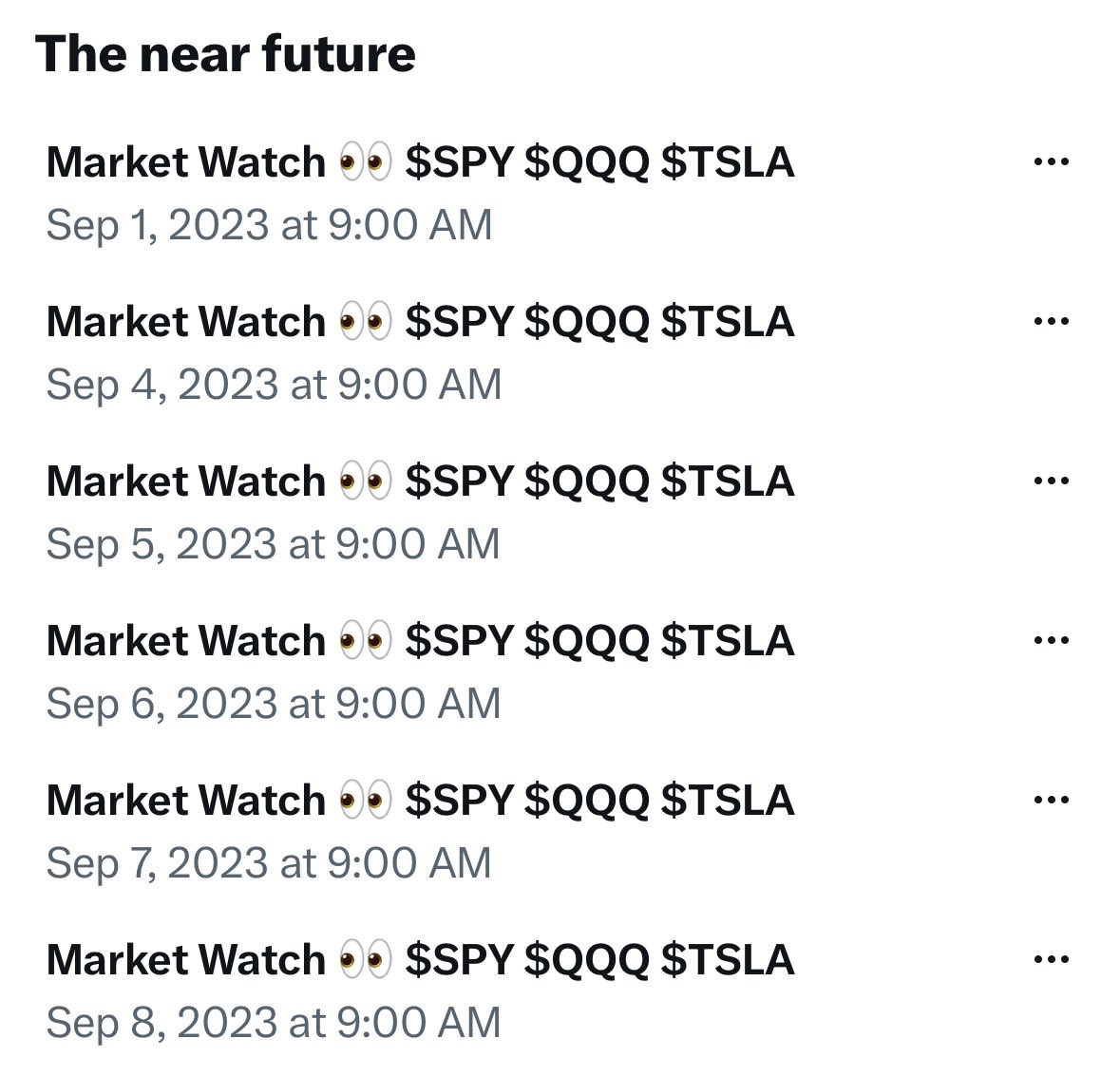 WE GOING HARD!

STARTING IN SEPTEMBER EVERY M-F 9AM-11AM EST!

📈LIVE TRADING
📈MARKET KNOWLEDGE
📈MARKET NEWS
📈LEARN HOW TO TRADE

AND MUCH MORE!