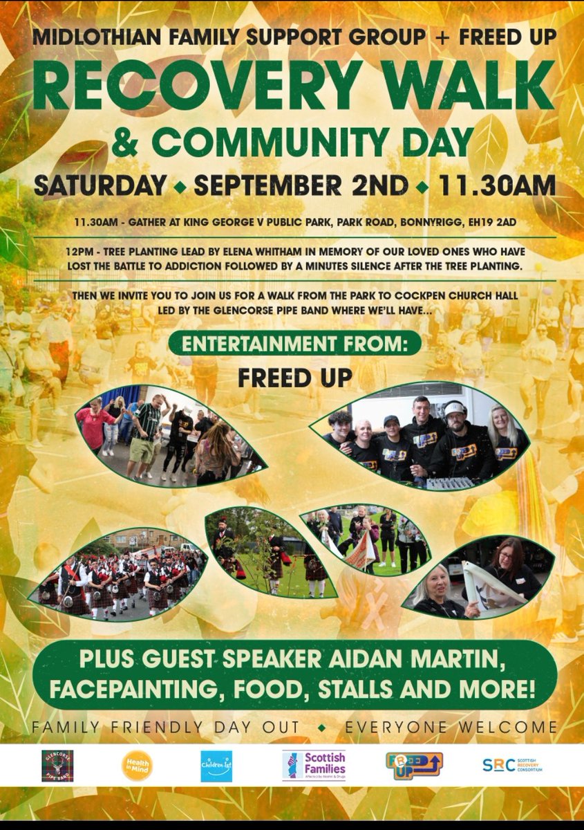 BONNYRIGG MIDLOTHIAN 02/09/2023 COME ALONG WALK WITH US SHOW YOUR SUPPORT FOR THE FAMILIES AFFECTED BY DRUGS AND ALCOHOL STOP THE STIGMA EMBARRASSMENT AND SHAME
