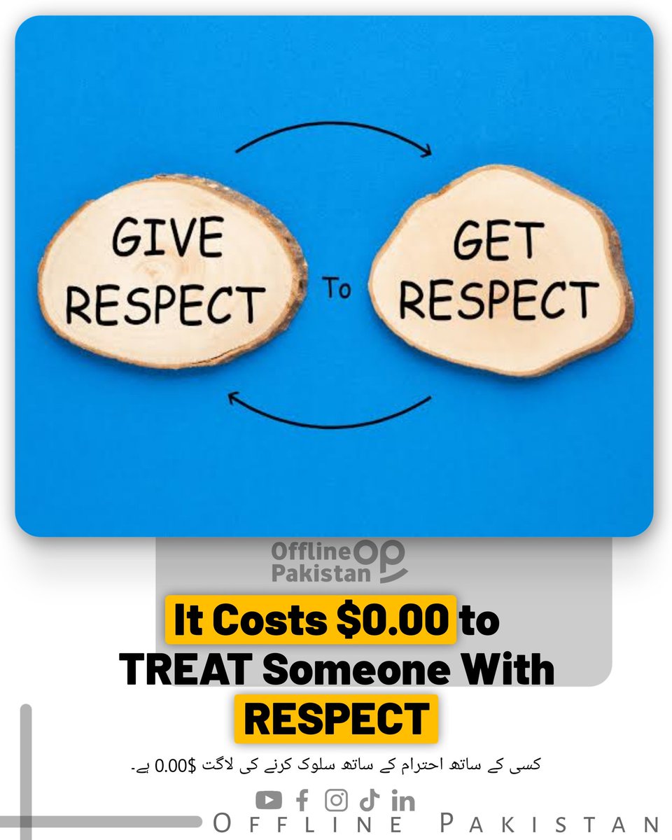 It costs $0.00 to TREAT someone with RESPECT