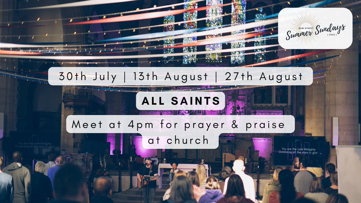 Meet this Sunday at 4pm at All Saints for Prayer &amp; Praise, followed straight away by a baptism at Gylly Beach! Bring something to sit on and a picnic if you'd like. 🏖️