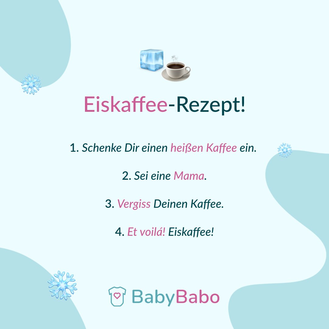 Leckeres Eiskaffee Rezept für fleißige Mamas und Papas...
#BabyBabo #BabyKleidung #Babys #BabyKleidungMieten #Mamas