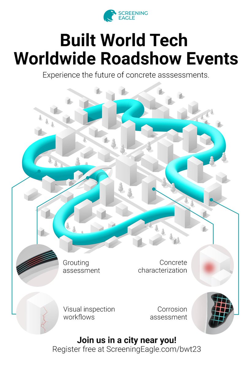 ScreeningEagle_'s tweet photo. Which city will you be joining us in? Gain valuable knowledge on the latest concrete assessment technologies and try out the exciting new solutions 👉 https://t.co/TKWfzjhEaM
#ScreeningEagle #Proceq #concrete #structuralhealth #ProtectTheBuiltWorld #ND https://t.co/DzWVTyL5di