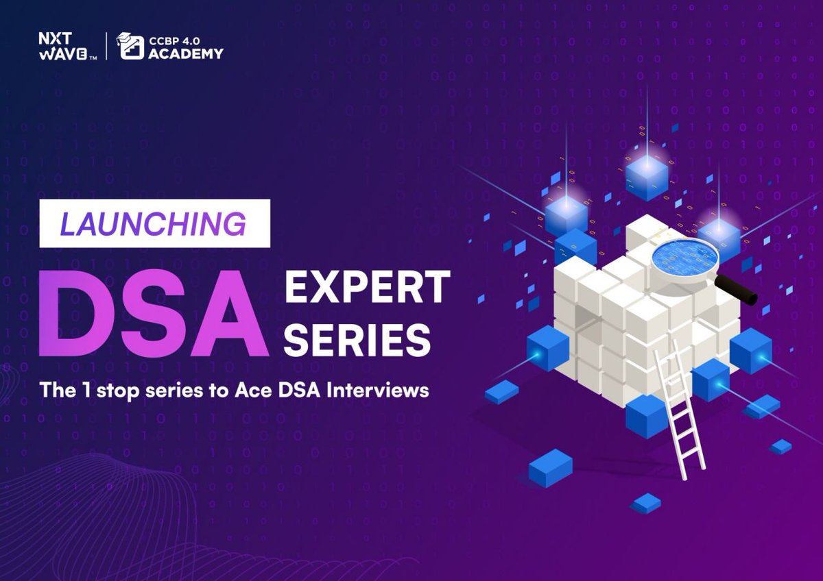 prasanth0821's tweet photo. 🔹 Introducing the NxtWave DSA Expert Series! 🔹

Are you ready to master Data Structures and Algorithms? 💡 Get set to conquer the toughest DSA interview rounds at your dream companies with our comprehensive series!

#nxtwavedsaexpertseries #datastructuresandalgorithms #learning https://t.co/P0QGTDsKDz
