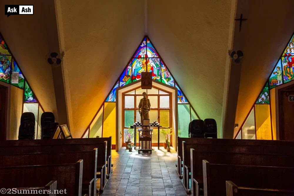 Askash's tweet photo. This has to be one of the most unique looking churches in our country… 

Introducing the grandiose St. Charles Borromeo Church - better known as The Lemon Squeezer Church🍋

🍋 Built: 1966
🍋 Time to build: 2 years
🍋 Roof: 24 precast arches
🍋 Seating: 1500 individuals
🍋 Location: 35 Road no.3, Victory Park, #Johannesburg 
🍋 Designed and built by: Bergamasco, Duncan & James
🍋 The crown on the tower symbolises the Crown of Thorns
🍋 Stained-glass windows replaced the original plain glass in 2004

Crispy, dramatic and brutal - I do love admiring the architecture and interior of stand-out buildings such as this. For obvious reasons, it has been nicknamed the Lemon Squeezer🍋

If you know any details about the construction of this church or have any memories connected to this place of worship, please do share below.