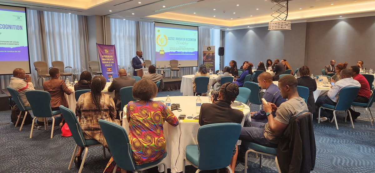 barefootlaw_org's tweet photo. “If we can all step out of our shells &amp; do something to improve the lives of people around us, then slowly, we can change the justice outcomes for the most underserved communities,” @theKwizera, Director of Strategy &amp; Partnerships @barefootlaw_org says during his welcome remarks. https://t.co/syJHD8YTg0
