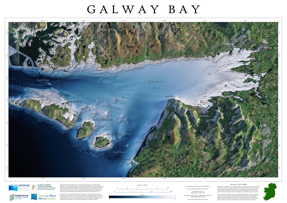 INFOMAR (@followtheboats) on Twitter photo We are kicking off map #1 of the #INFOMAR Blue Scale Map Series with #GalwayBay as you've never seen it before! Explore the fascinating #seafloor from the #Burren to the #AranIslands and #Connemara.
Download and print👉bit.ly/3KA4sCB
<a href="/Dept_ECC/">Dept. Environment, Climate and Communications</a> <a href="/GeolSurvIE/">Geological Survey IE</a> <a href="/MarineInst/">Marine Institute</a> We are kicking off map #1 of the #INFOMAR Blue Scale Map Series with #GalwayBay as you've never seen it before! Explore the fascinating #seafloor from the #Burren to the #AranIslands and #Connemara.
Download and print👉bit.ly/3KA4sCB
<a href="/Dept_ECC/">Dept. Environment, Climate and Communications</a> <a href="/GeolSurvIE/">Geological Survey IE</a> <a href="/MarineInst/">Marine Institute</a>