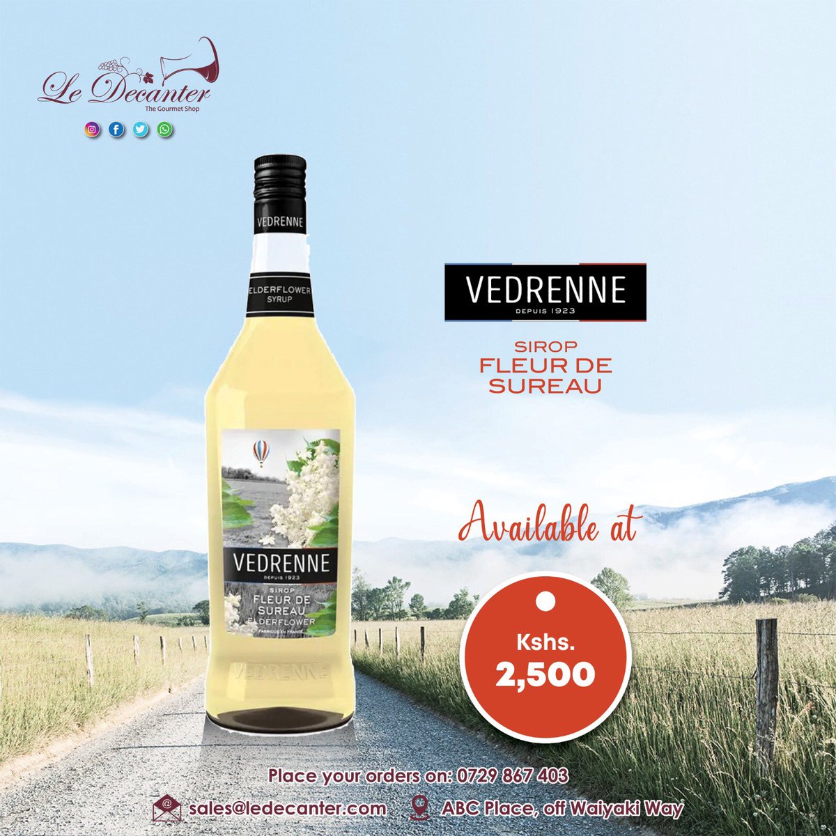 Elderflower syrup is ideal for making an elderflower cordial, an elderflower cocktail, baked goods, and more! Available at only 2,500/= To order kindly call us on 0729867403/email us on sales@ledecanter.com. You can also shop on ledecanter.com #ledecanter #syrups