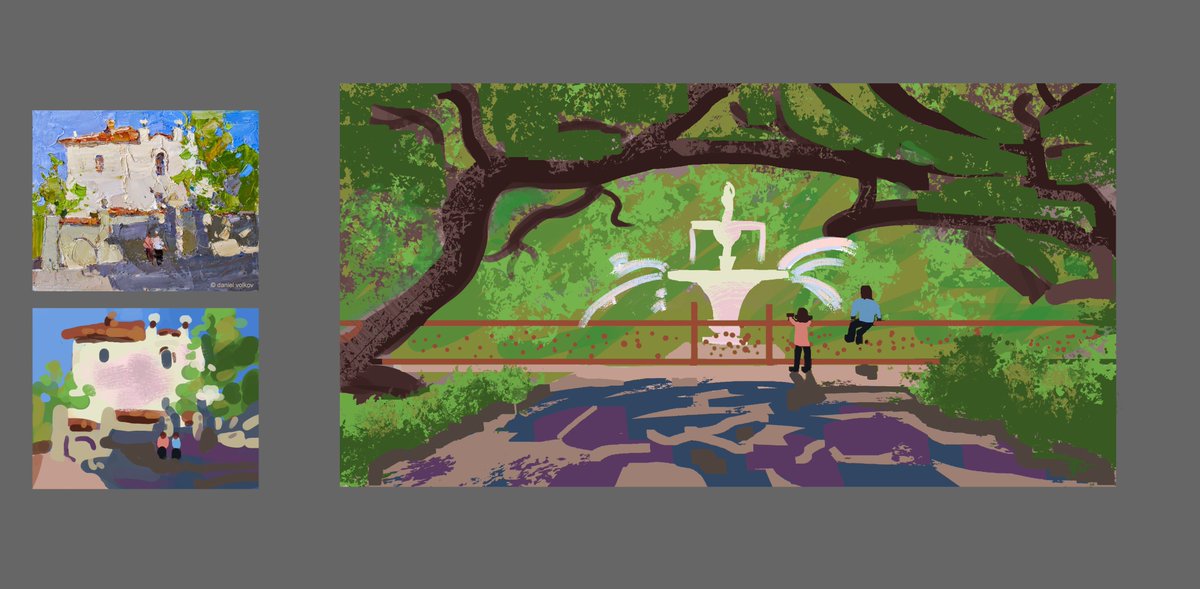 sunlit_leaves's tweet photo. My first personal piece for my Visual Development portfolio! The story is based on my own childhood, places my best friend and me used to hang out and skate at, and our ambition to become artists. 

Following along with the Vis Dev 1 recordings and assignments from @ZacDRetz https://t.co/GAkHqRteeU