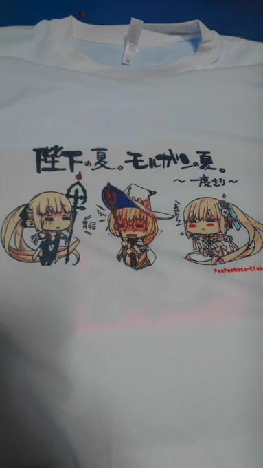 今回は夏コミで久々にグッズも復活です! モルガンづくしTシャツ作りました。 サイズはMから4Lまで それぞれ小ロットなのでサイズ無い場合はごめんなさい。 MとLは少し多めで4Lは一着のみです。 よろしくお願いします!