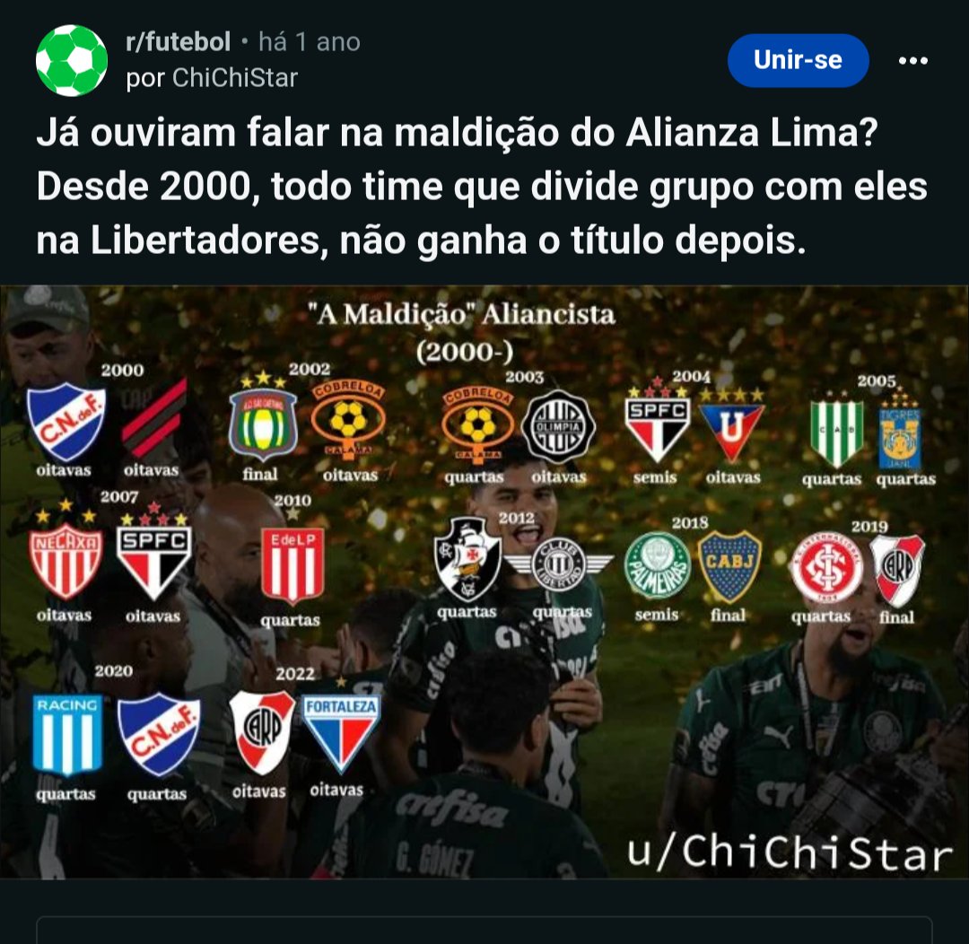 marceloath11's tweet photo. A maldição do Alianza Lima existe e eu posso provar https://t.co/Ol7QytOdZN