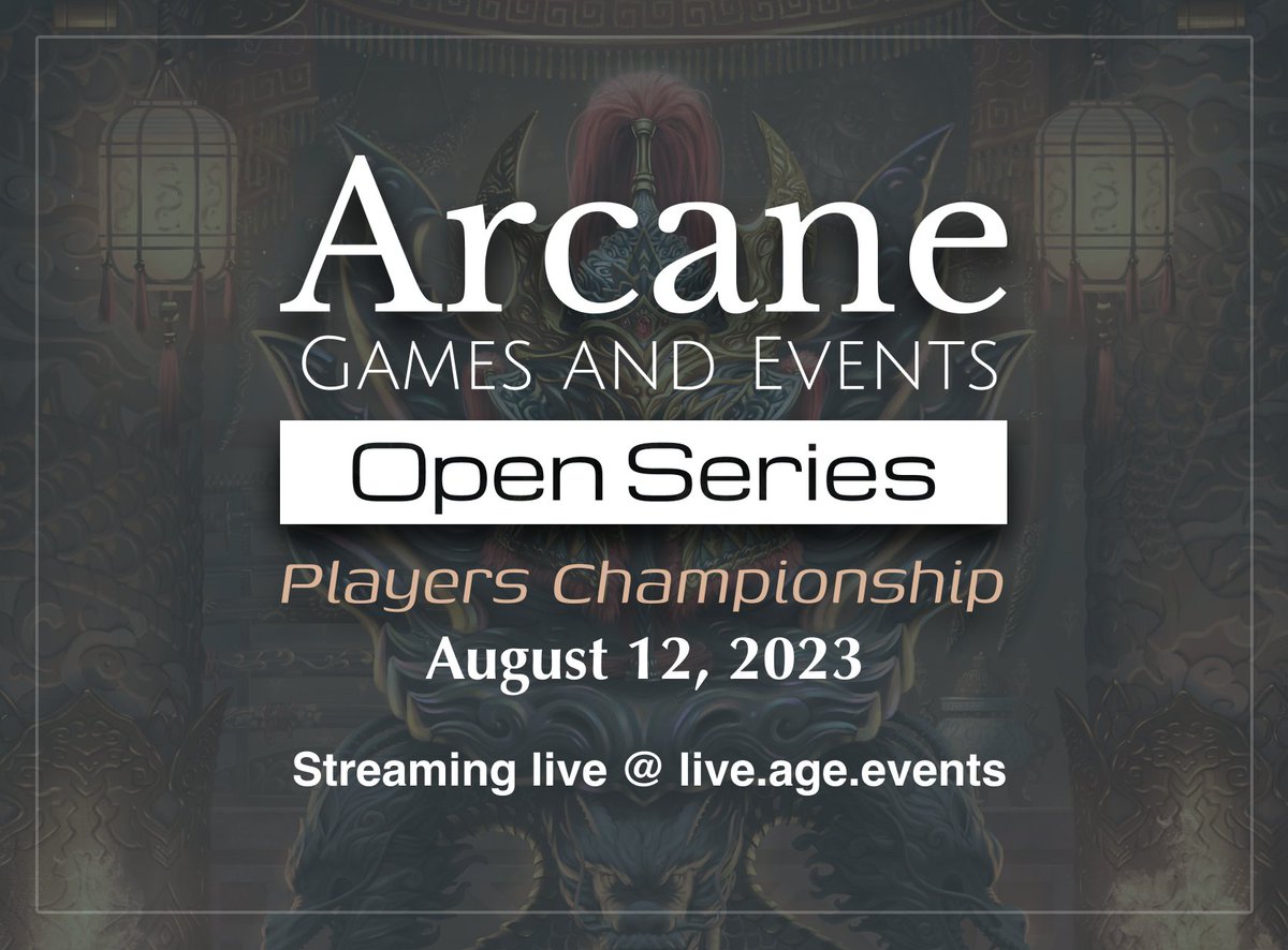 ArcaneEvents_'s tweet photo. Get ready for the AGE Player's Championship! Join us on Sat Aug 12th to witness the crowning of the inaugural AGE 2023 Champion. Watch as the top 16 circuit players battle it out for a $3k prize pool! 

Catch all the action via our live stream at https://t.co/fueQKufyl1

#fabtcg https://t.co/YUS6lCvBpM