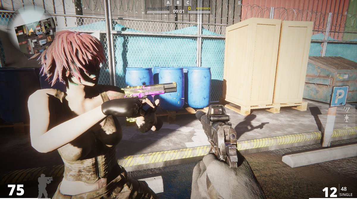 DevZeusio's tweet photo. A pretty chill game night while exploring new updates on @FPS_EtherStrike ! 🎯  Check out the new skin on one our favourite weapon! 🔫💯 

#FirstPersonShooter #BlockChainGaming #NFT #Etherstrike https://t.co/owVuhl5Xpo