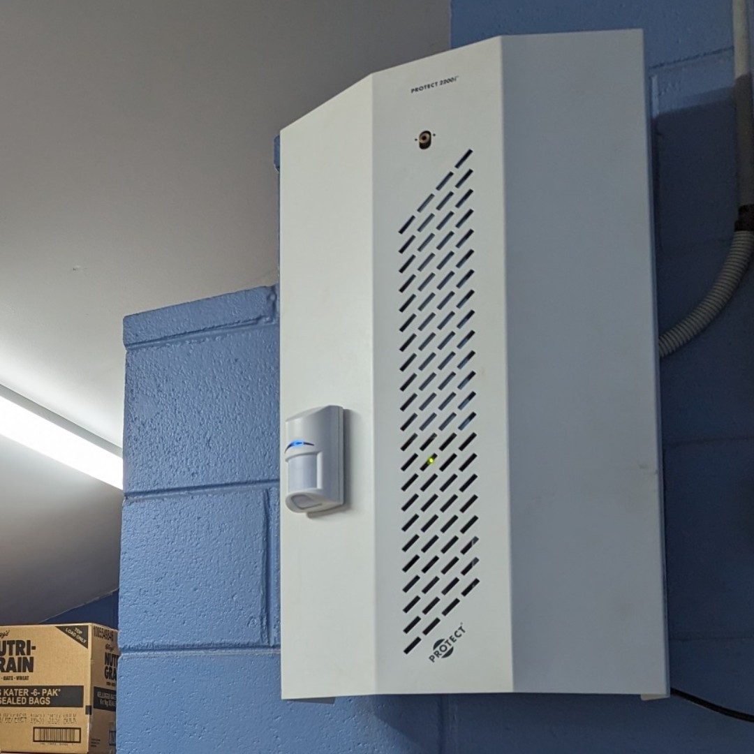 TerritoryTech's tweet photo. The recent installation of Fog Cannons into a remote location.  Once the alarm is activated and the intruder passes by the cannon, it will fire and saturate the area in fog and force out the intruders.
Talk to our team at TTS about protection for your business. https://t.co/S9Hjg77fYe