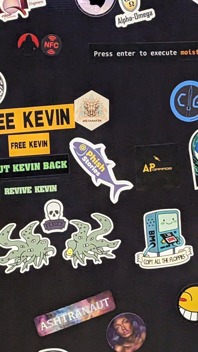 phishstories's tweet image. Check out what is swimming up the #Stickerwall ! #DEFCON31