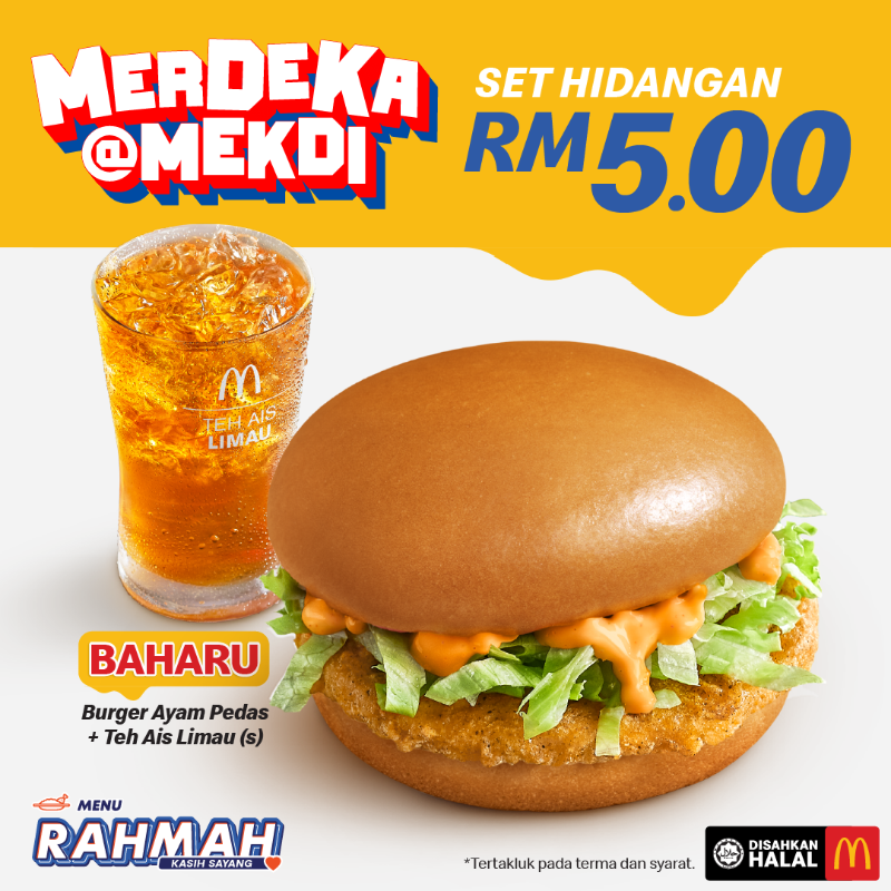 McDMalaysia's tweet photo. Kami ada promo meriah untuk semua! Nikmati pilihan set hidangan hanya RM5 je! Pesan sekarang. Tertakluk terma &amp; syarat.